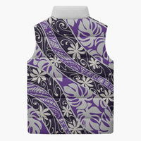 Vareau Tahiti Tiare Monstera Sleeveless Puffer Jacket Polynesian Pattern Curve Style - Polynesian Pride