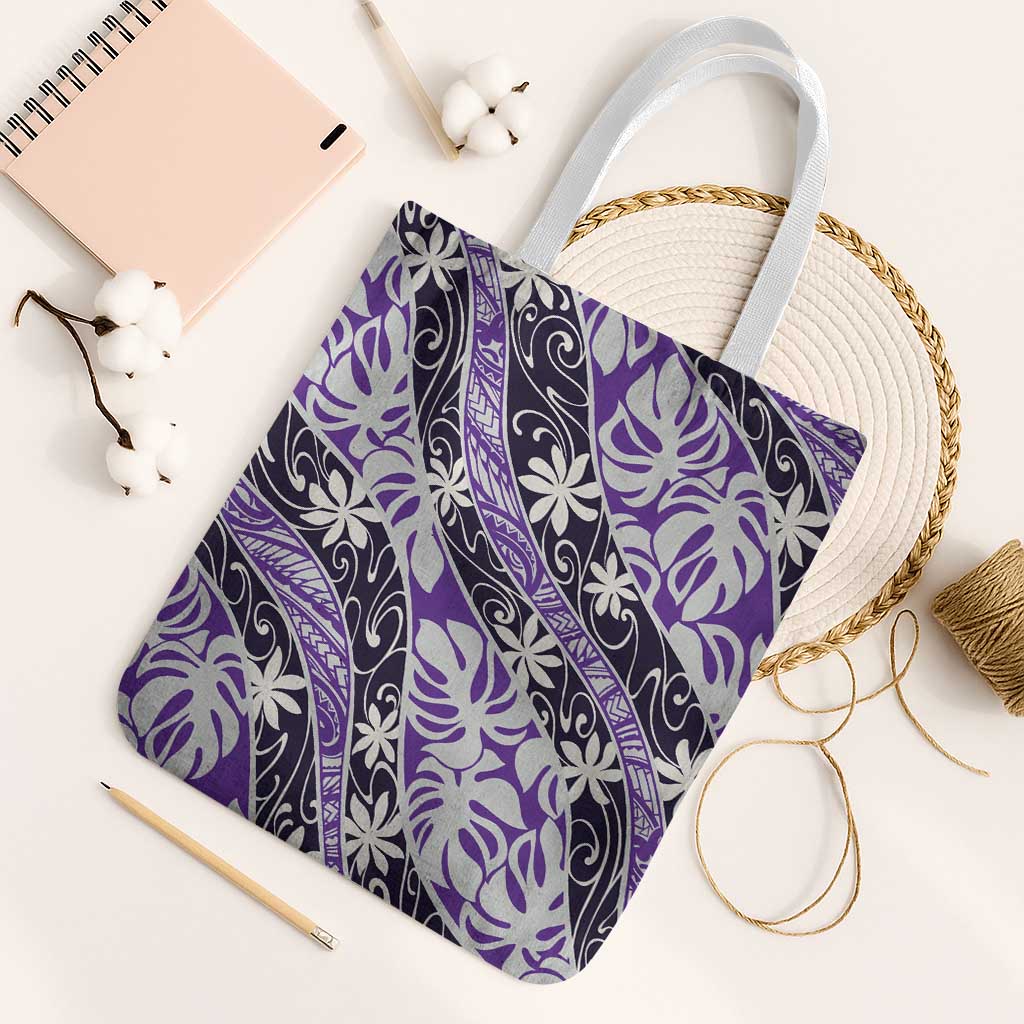 Vareau Tahiti Tiare Monstera Tote Bag Polynesian Pattern Curve Style - Polynesian Pride