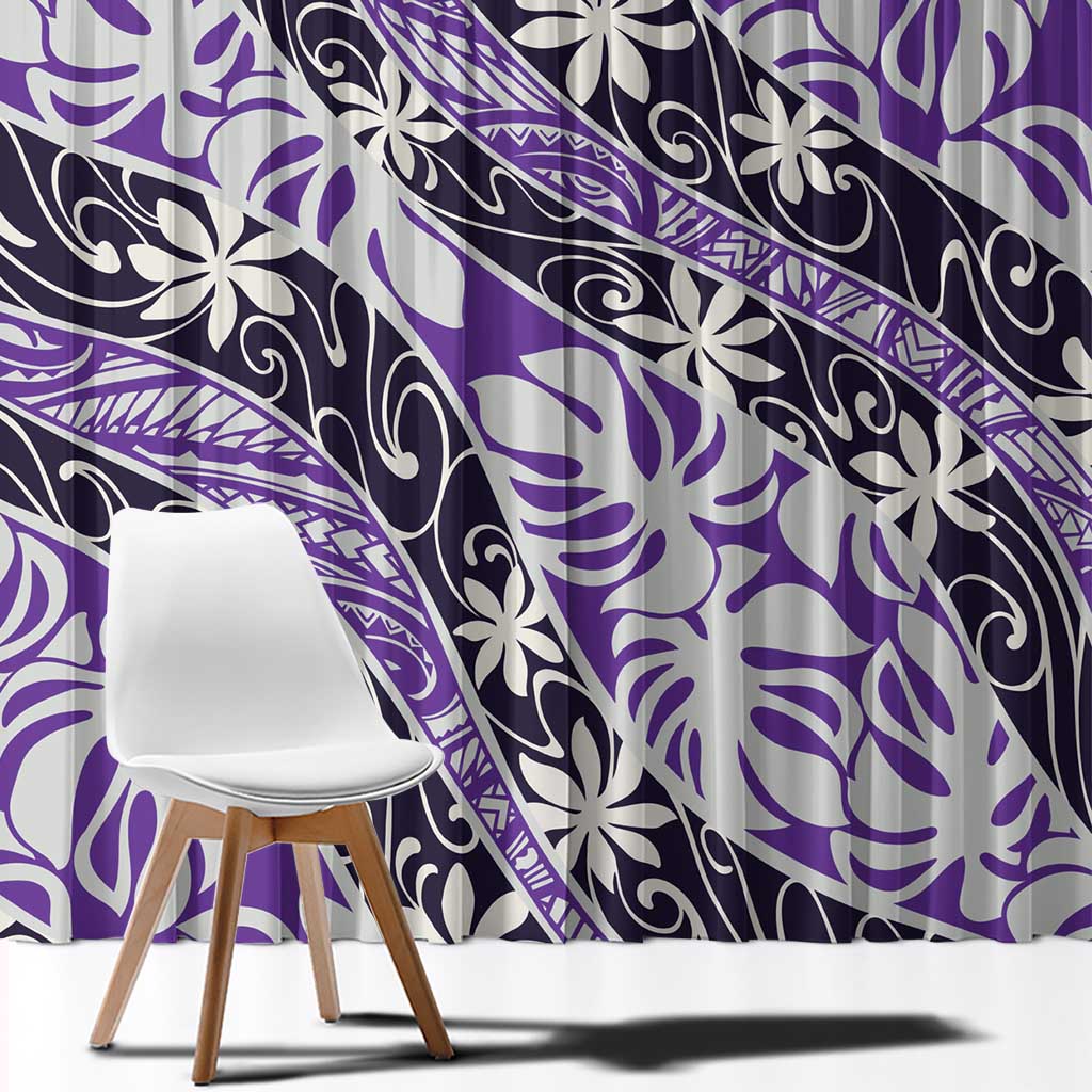Vareau Tahiti Tiare Monstera Window Curtain Polynesian Pattern Curve Style - Polynesian Pride