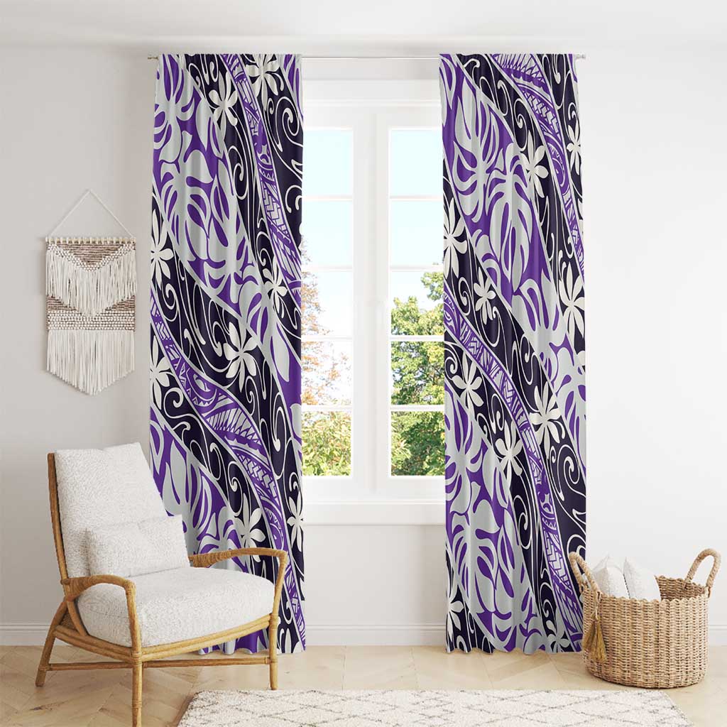 Vareau Tahiti Tiare Monstera Window Curtain Polynesian Pattern Curve Style - Polynesian Pride