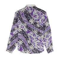 Vareau Tahiti Tiare Monstera Women Casual Shirt Polynesian Pattern Curve Style - Polynesian Pride