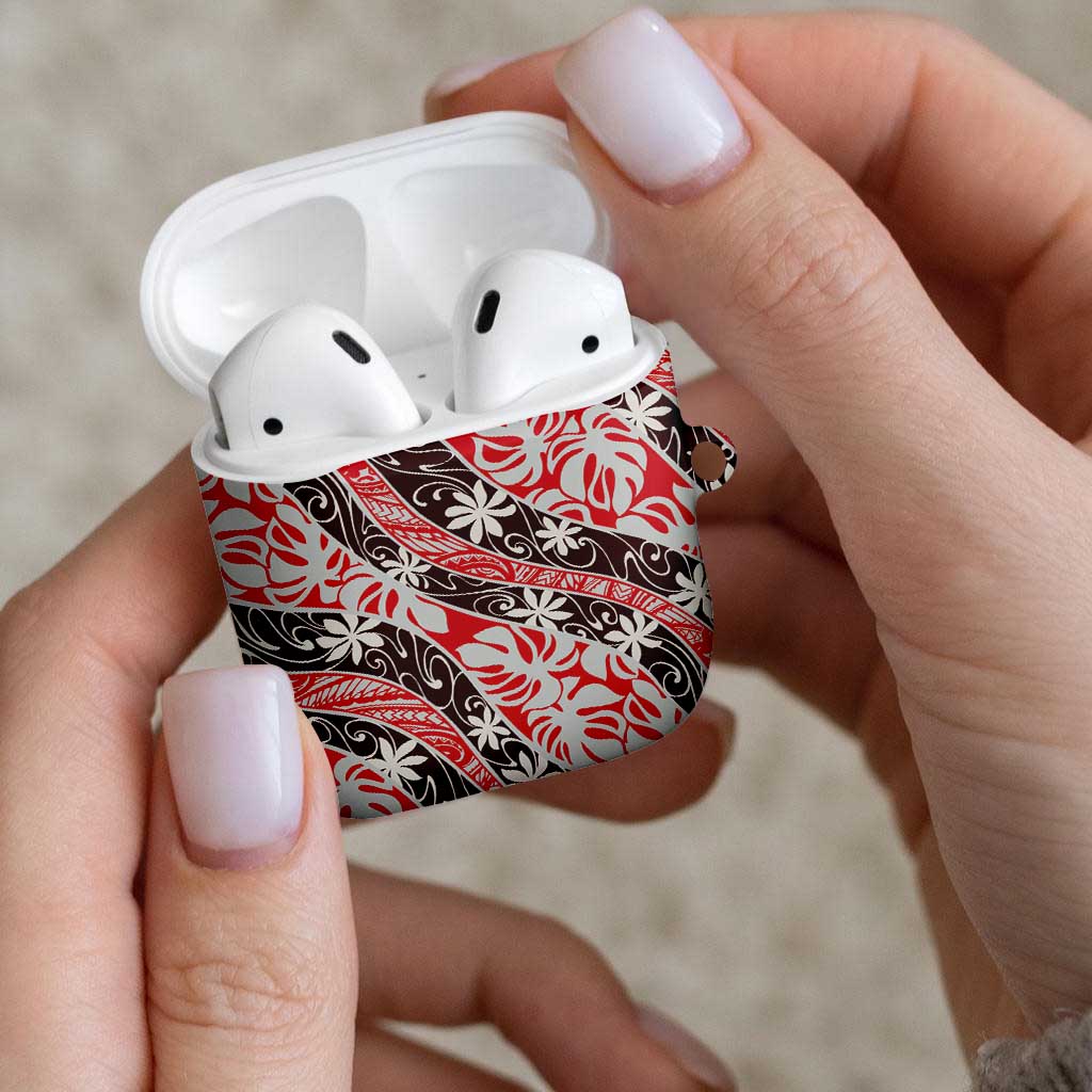 Uteute Tahiti Tiare Monstera AirPods Case Polynesian Pattern Curve Style - Polynesian Pride