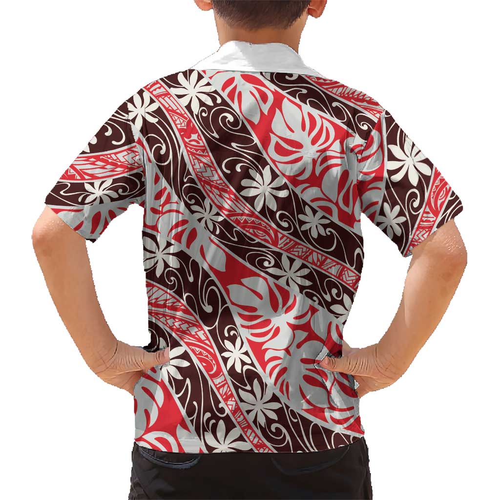 Uteute Tahiti Tiare Monstera Family Matching Puletasi and Hawaiian Shirt Polynesian Pattern Curve Style - Polynesian Pride