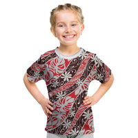 Uteute Tahiti Tiare Monstera Kid T Shirt Polynesian Pattern Curve Style - Polynesian Pride