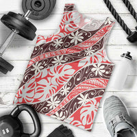 Uteute Tahiti Tiare Monstera Men Tank Top Polynesian Pattern Curve Style - Polynesian Pride