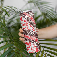 Uteute Tahiti Tiare Monstera Skinny Tumbler Polynesian Pattern Curve Style - Polynesian Pride