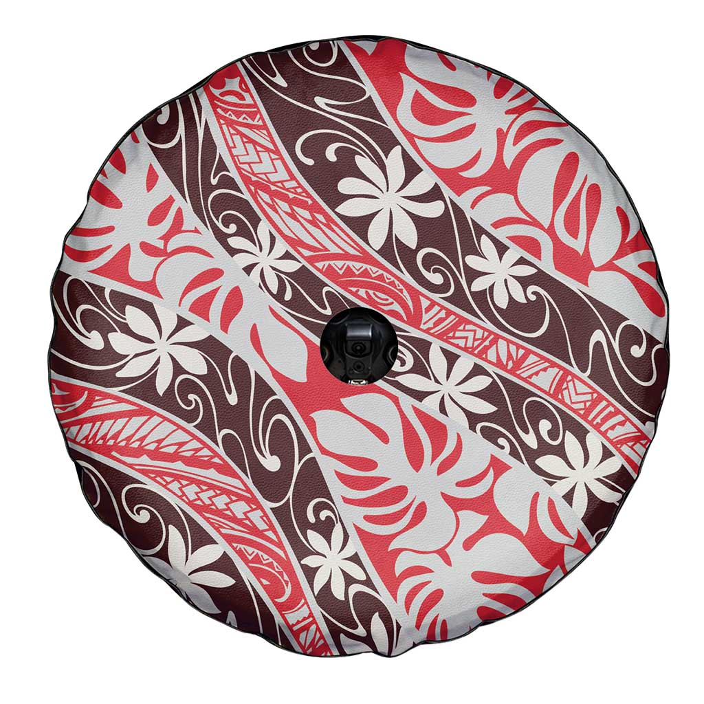 Uteute Tahiti Tiare Monstera Spare Tire Cover Polynesian Pattern Curve Style - Polynesian Pride