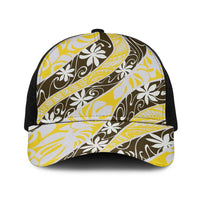 Rearea Tahiti Tiare Monstera Baseball Net Cap Polynesian Pattern Curve Style - Polynesian Pride