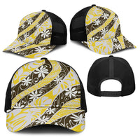 Rearea Tahiti Tiare Monstera Baseball Net Cap Polynesian Pattern Curve Style - Polynesian Pride