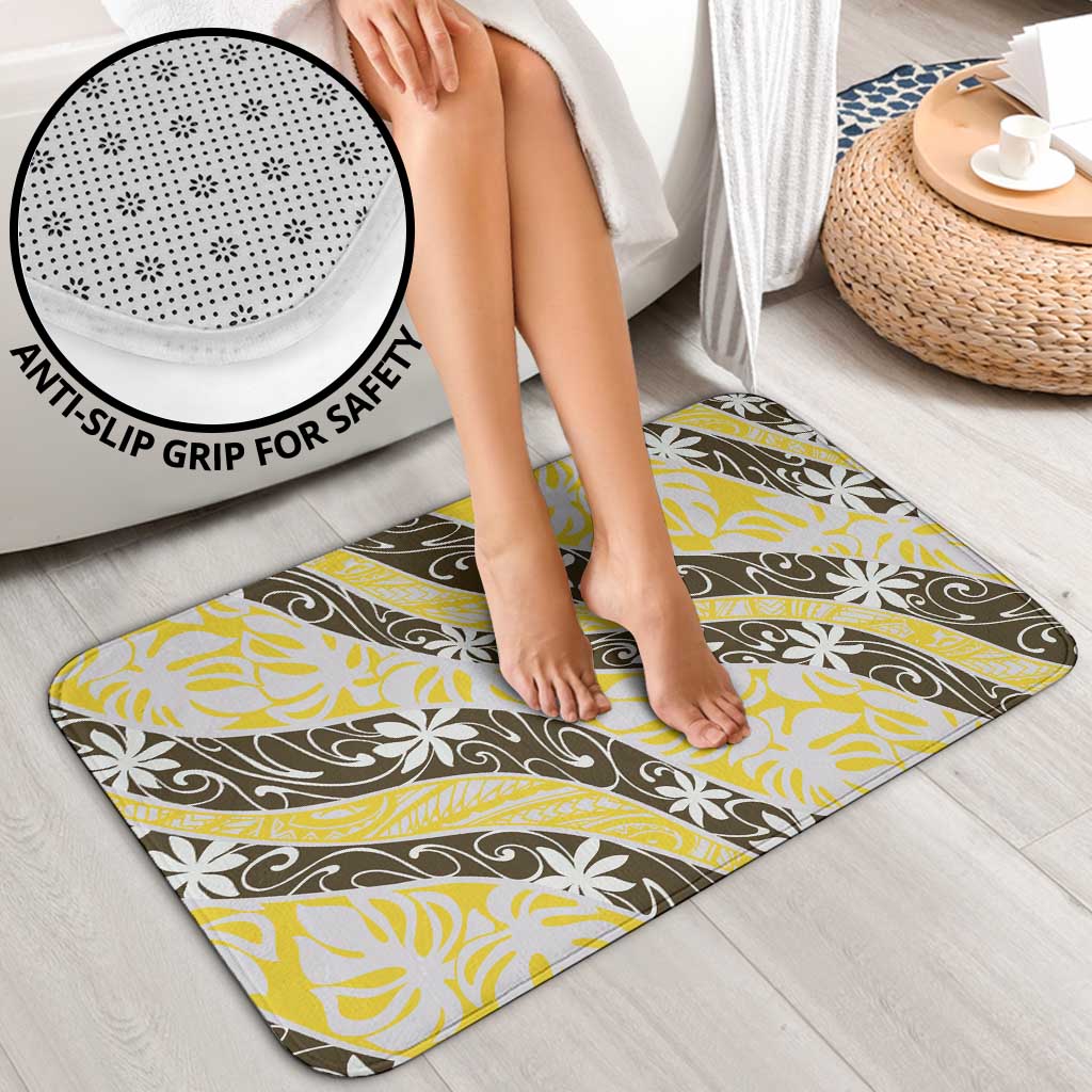 Rearea Tahiti Tiare Monstera Bathroom Set Polynesian Pattern Curve Style - Polynesian Pride
