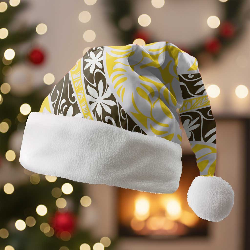 Rearea Tahiti Tiare Monstera Christmas Santa Hat Polynesian Pattern Curve Style - Polynesian Pride