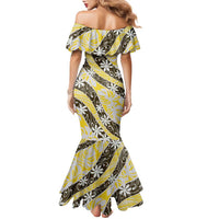 Rearea Tahiti Tiare Monstera Family Matching Mermaid Dress and Hawaiian Shirt Polynesian Pattern Curve Style LT01 - Polynesian Pride