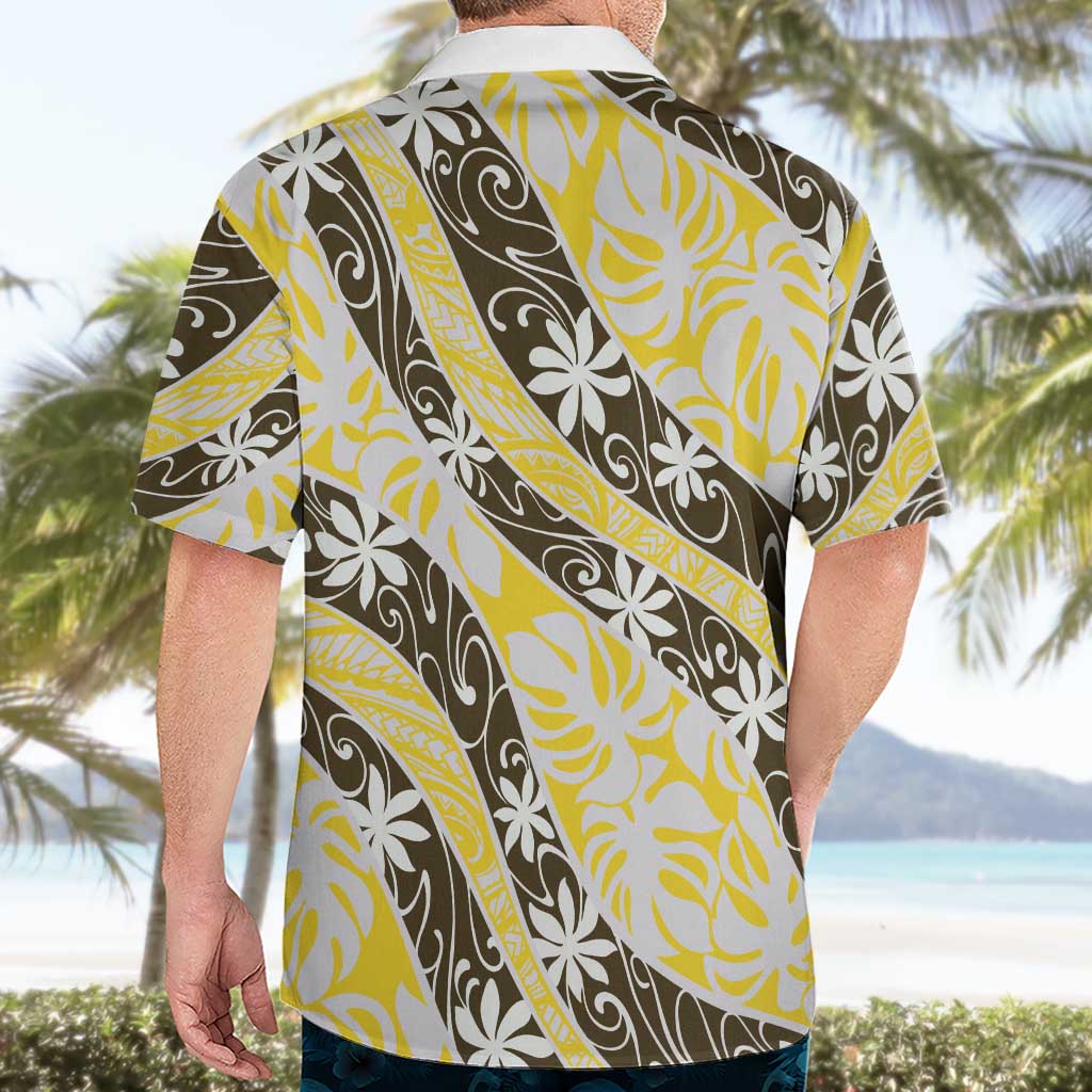 Rearea Tahiti Tiare Monstera Hawaiian Shirt Polynesian Pattern Curve Style - Polynesian Pride