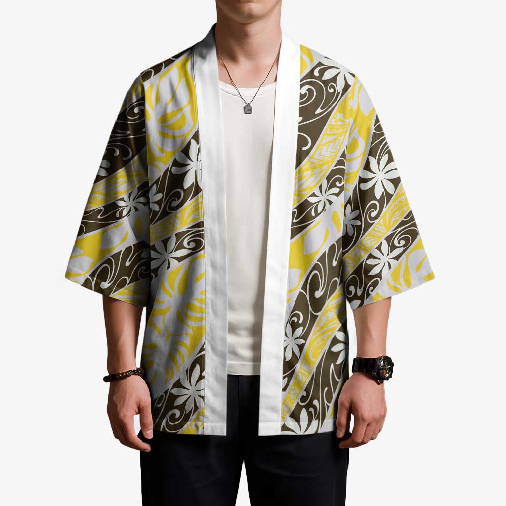 Rearea Tahiti Tiare Monstera Kimono Polynesian Pattern Curve Style LT01 - Polynesian Pride