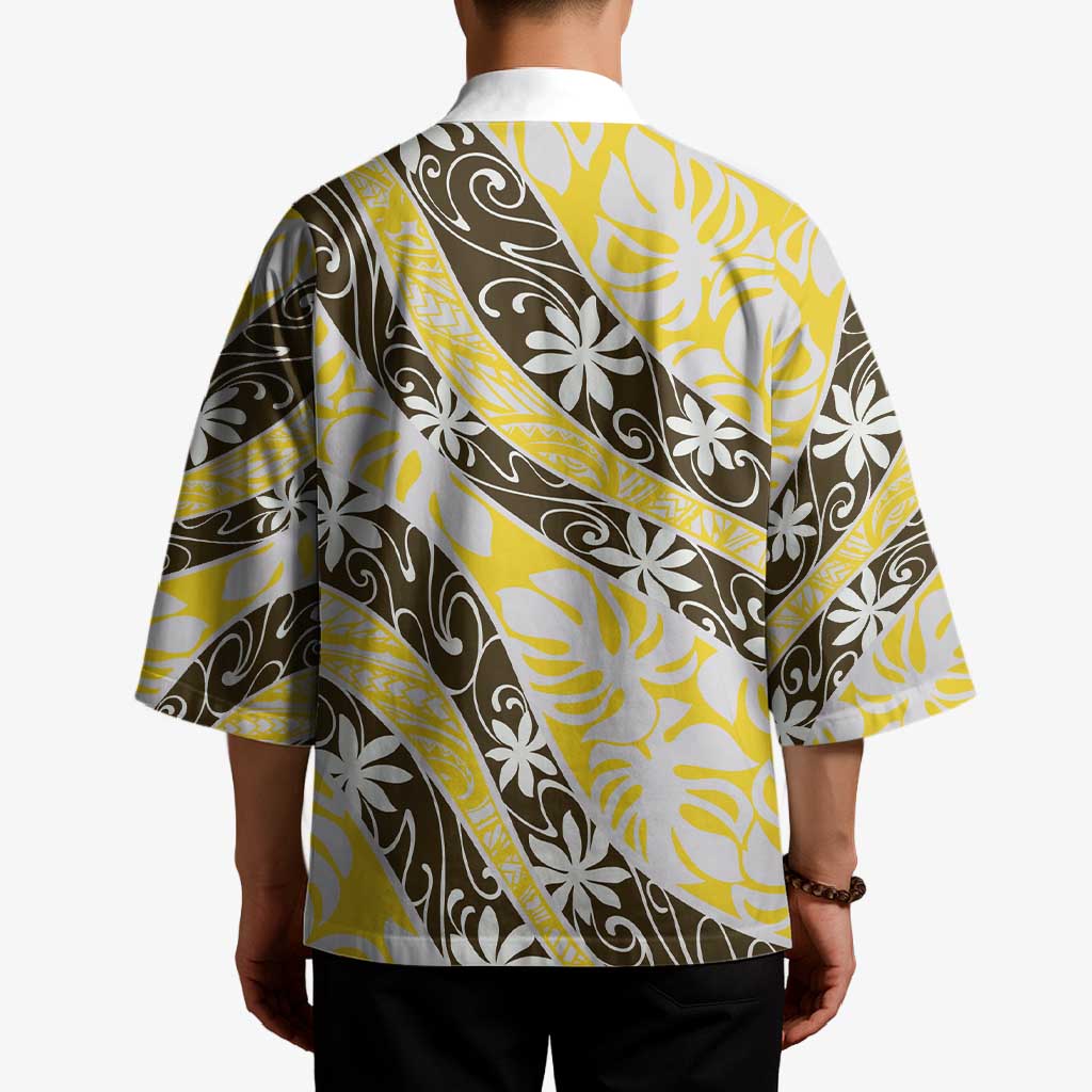 Rearea Tahiti Tiare Monstera Kimono Polynesian Pattern Curve Style LT01 - Polynesian Pride