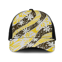 Rearea Tahiti Tiare Monstera Mesh Trucker Cap Polynesian Pattern Curve Style - Polynesian Pride