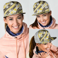 Rearea Tahiti Tiare Monstera Mesh Trucker Cap Polynesian Pattern Curve Style - Polynesian Pride