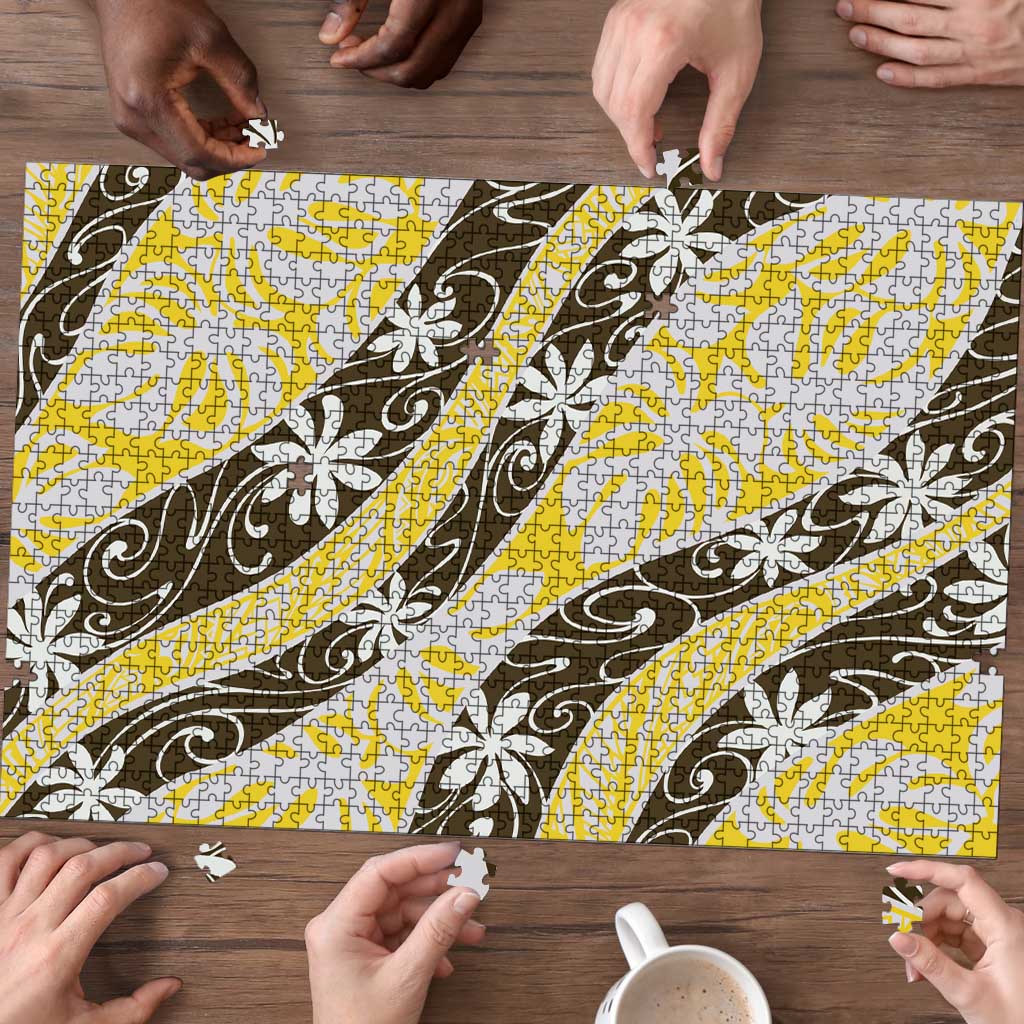 Rearea Tahiti Tiare Monstera Puzzle Polynesian Pattern Curve Style - Polynesian Pride