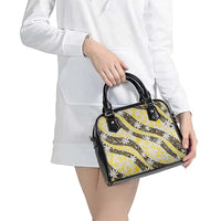 Rearea Tahiti Tiare Monstera Shoulder Handbag Polynesian Pattern Curve Style - Polynesian Pride