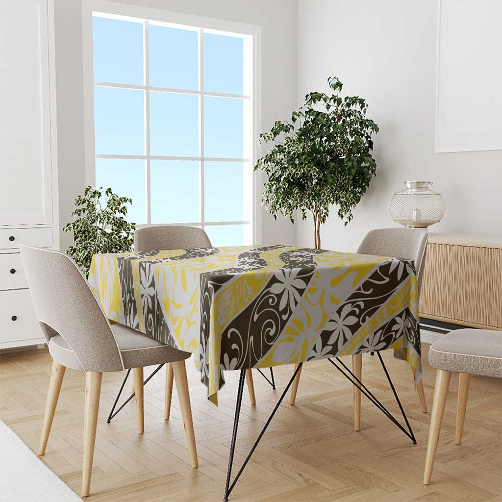 Rearea Tahiti Tiare Monstera Tablecloth Polynesian Pattern Curve Style LT01 - Polynesian Pride