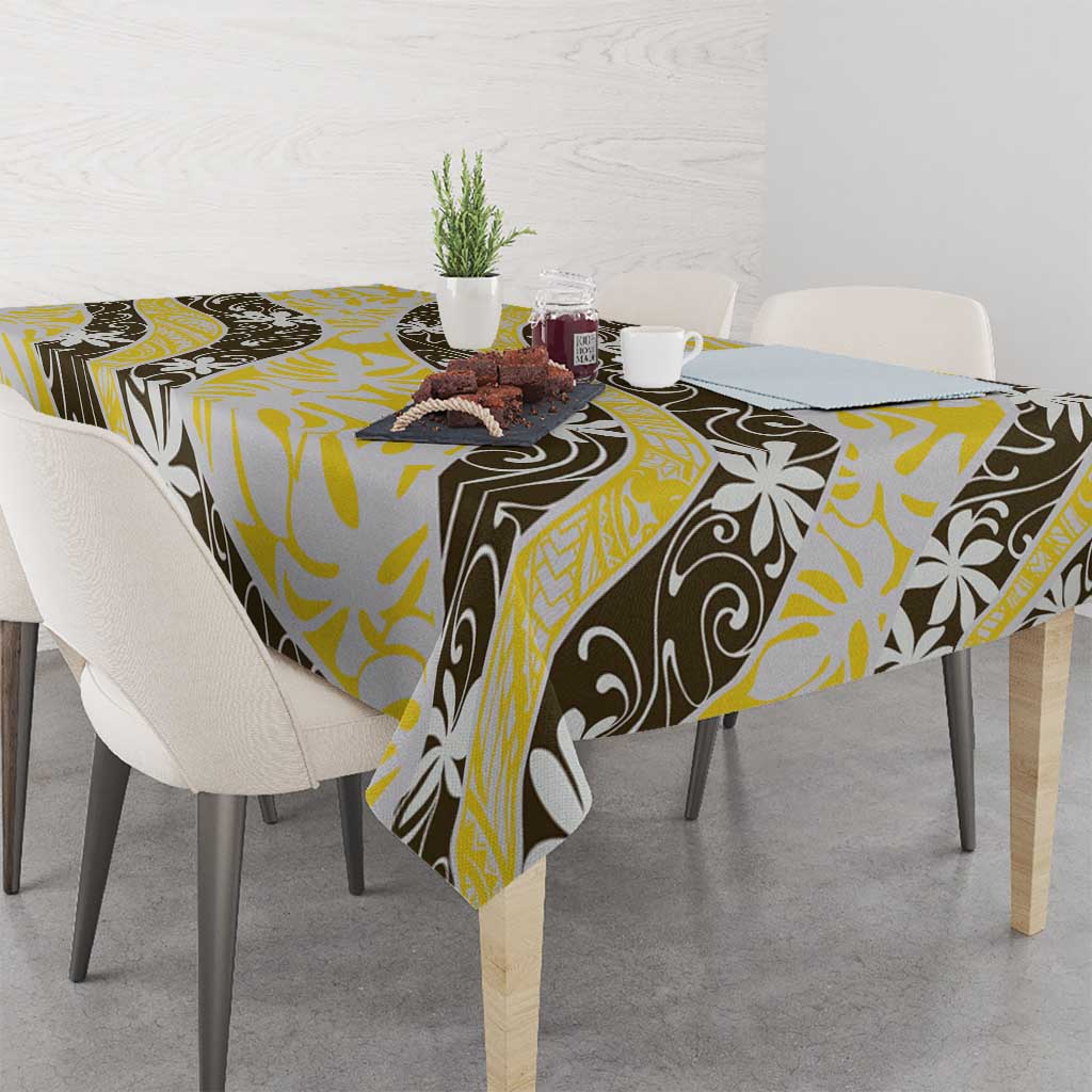 Rearea Tahiti Tiare Monstera Tablecloth Polynesian Pattern Curve Style LT01 - Polynesian Pride