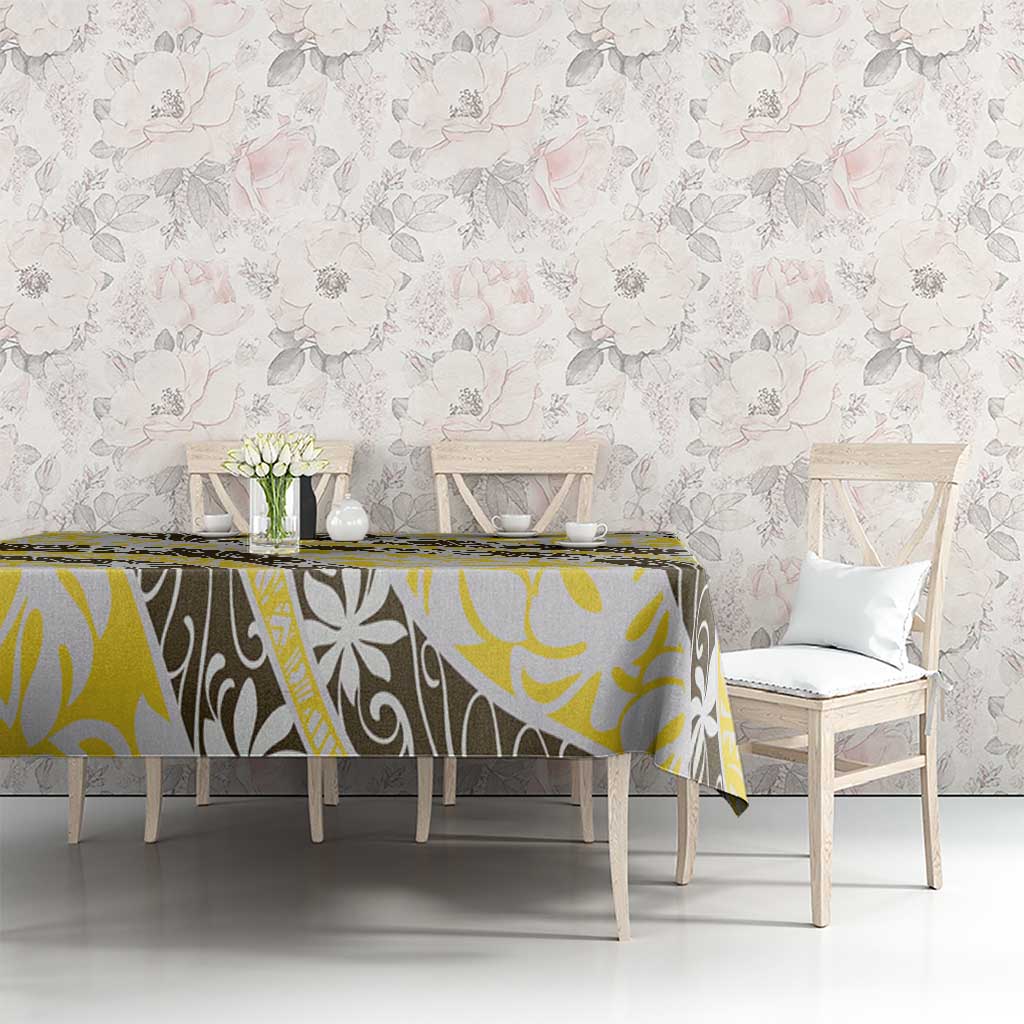 Rearea Tahiti Tiare Monstera Tablecloth Polynesian Pattern Curve Style LT01 - Polynesian Pride