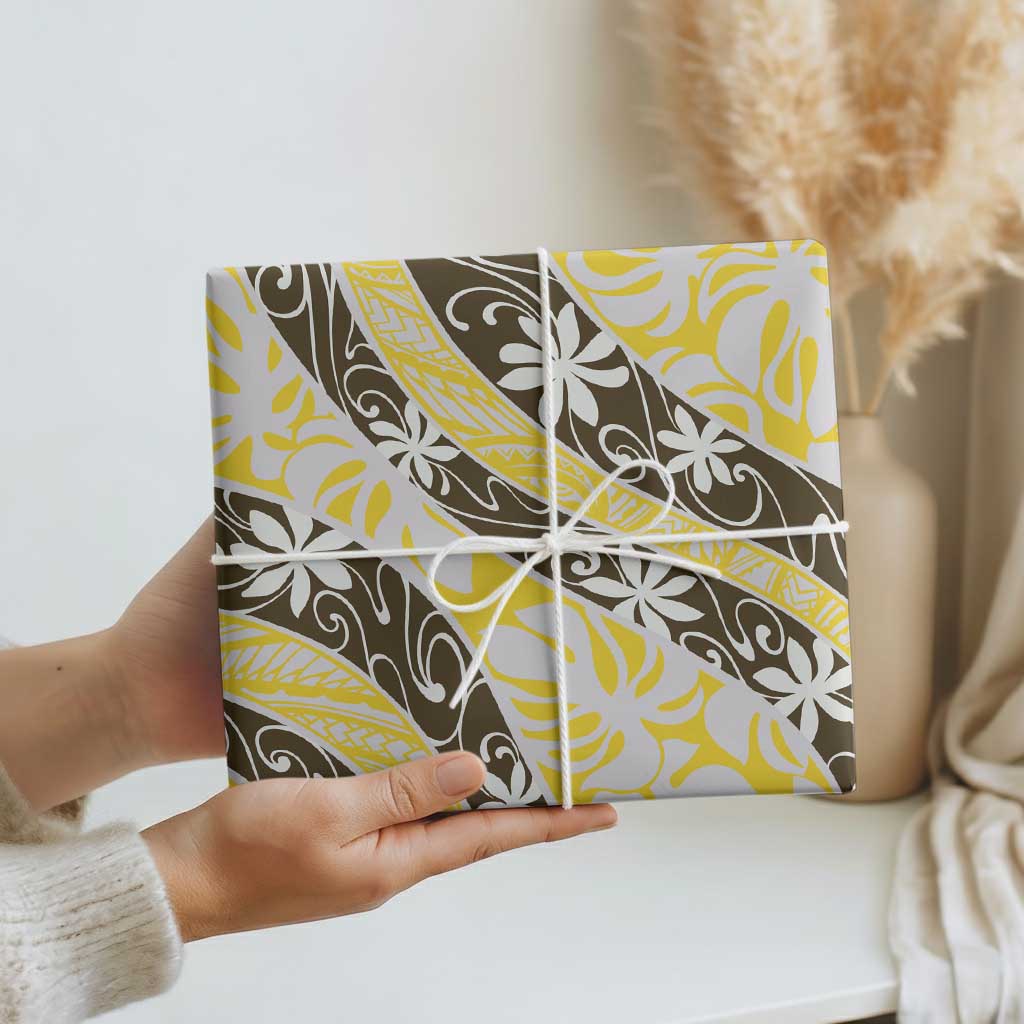 Rearea Tahiti Tiare Monstera Wrapping Paper Polynesian Pattern Curve Style - Polynesian Pride