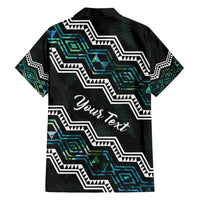 Personalised Taniko Aotearoa Mix Paua Shell Family Matching Long Sleeve Bodycon Dress and Hawaiian Shirt Niho Taniwha Turquoise Glitter LT01 - Polynesian Pride