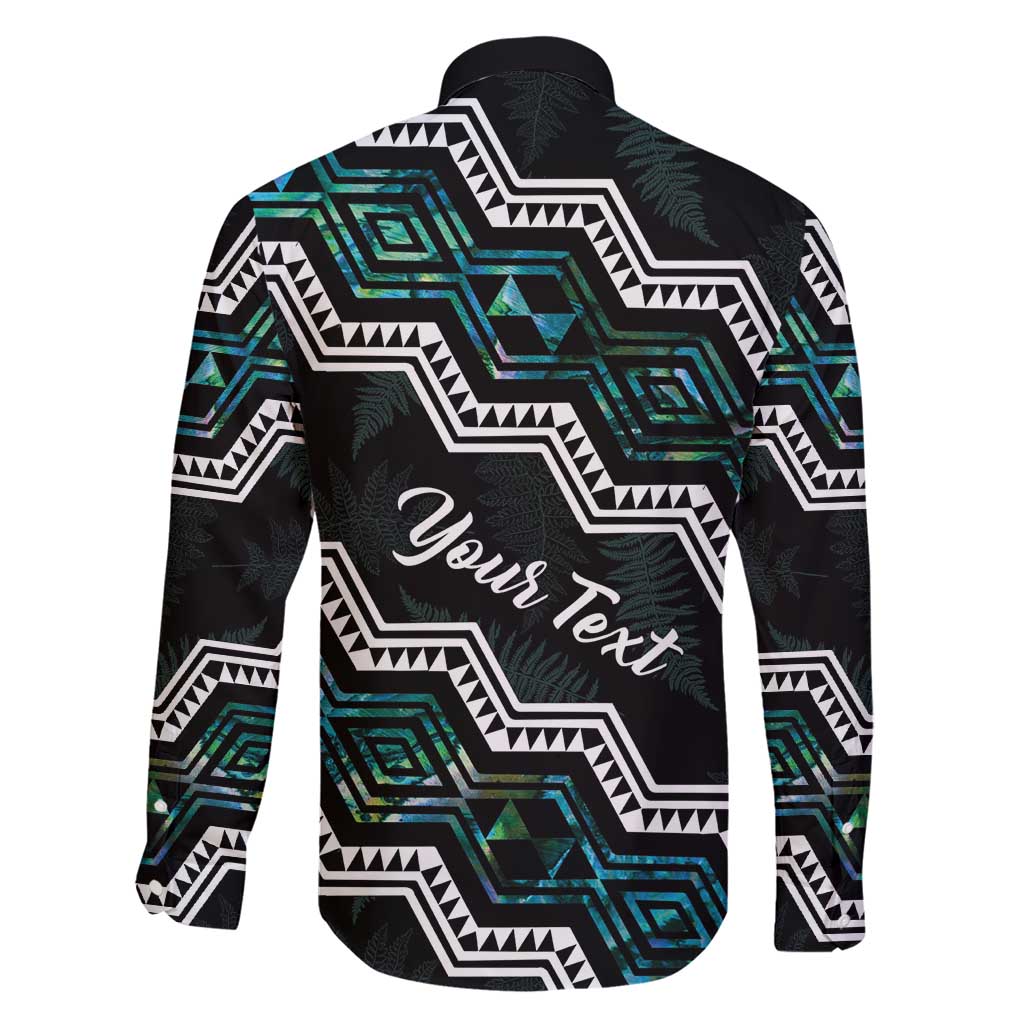 Personalised Taniko Aotearoa Mix Paua Shell Family Matching Short Sleeve Bodycon Dress and Hawaiian Shirt Niho Taniwha Turquoise Glitter LT01 - Polynesian Pride