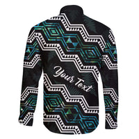 Personalised Taniko Aotearoa Mix Paua Shell Family Matching Summer Maxi Dress and Hawaiian Shirt Niho Taniwha Turquoise Glitter