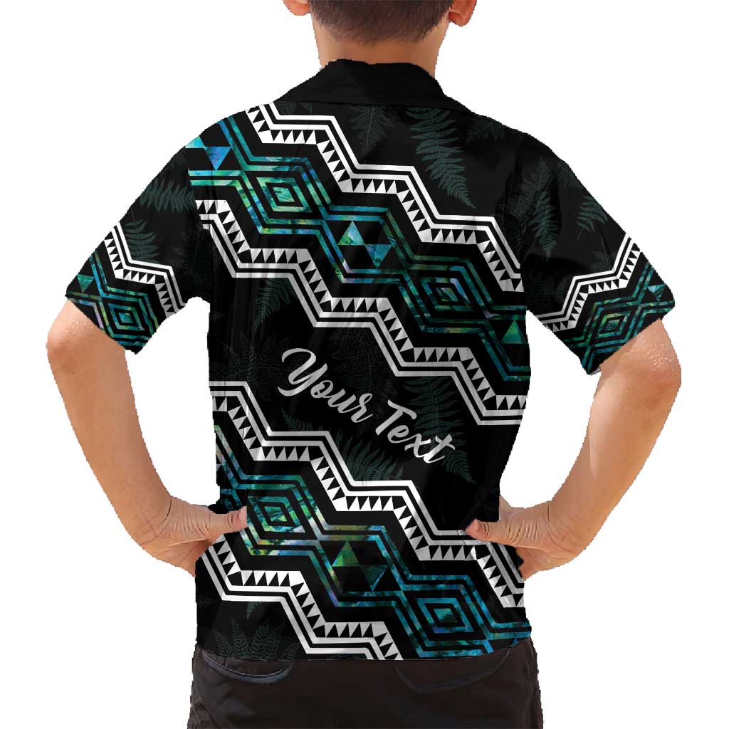 Personalised Taniko Aotearoa Mix Paua Shell Family Matching Tank Maxi Dress and Hawaiian Shirt Niho Taniwha Turquoise Glitter LT01 - Polynesian Pride