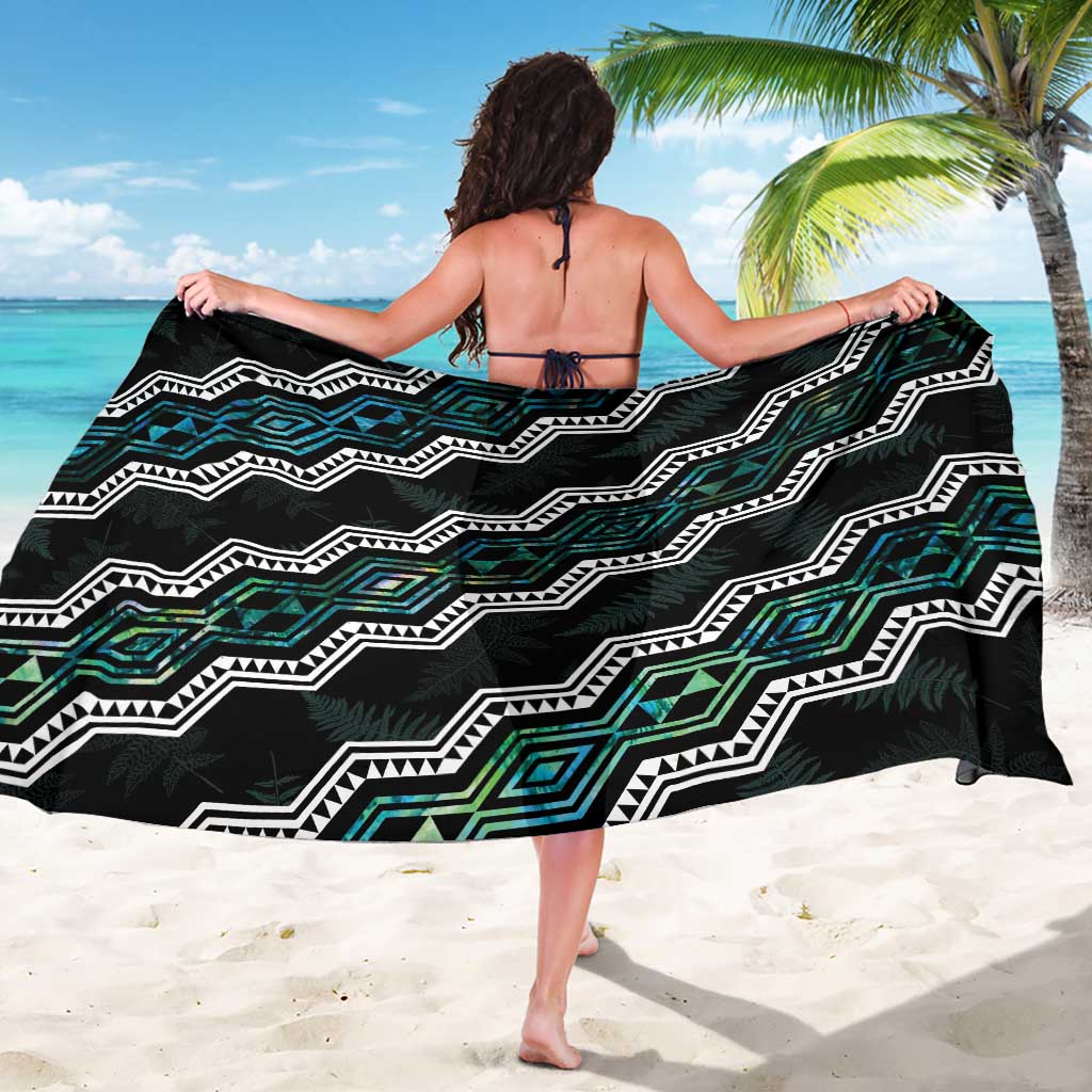 Personalised Taniko Aotearoa Mix Paua Shell Sarong Niho Taniwha Turquoise Glitter