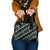 Personalised Taniko Aotearoa Mix Paua Shell Shoulder Handbag Niho Taniwha Turquoise Glitter