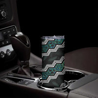 Personalised Taniko Aotearoa Mix Paua Shell Skinny Tumbler Niho Taniwha Turquoise Glitter