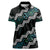 Personalised Taniko Aotearoa Mix Paua Shell Women Polo Shirt Niho Taniwha Turquoise Glitter