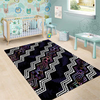 Personalised Taniko Aotearoa Mix Paua Shell Area Rug Niho Taniwha Lilac Glitter