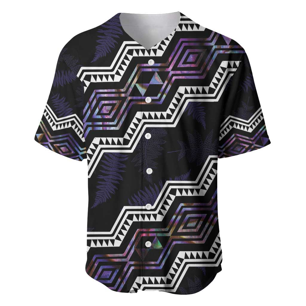 Personalised Taniko Aotearoa Mix Paua Shell Baseball Jersey Niho Taniwha Lilac Glitter LT01 Purple - Polynesian Pride