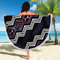 Personalised Taniko Aotearoa Mix Paua Shell Beach Blanket Niho Taniwha Lilac Glitter