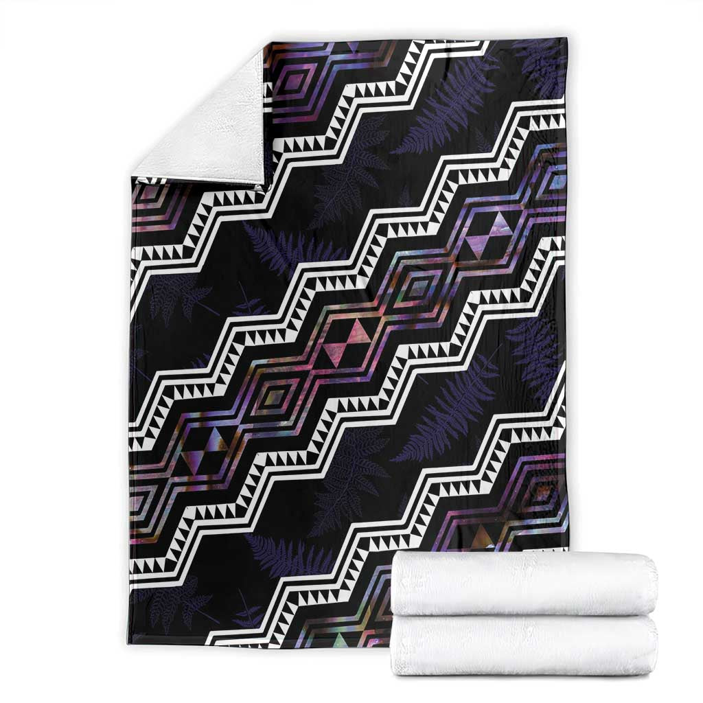 Personalised Taniko Aotearoa Mix Paua Shell Blanket Niho Taniwha Lilac Glitter
