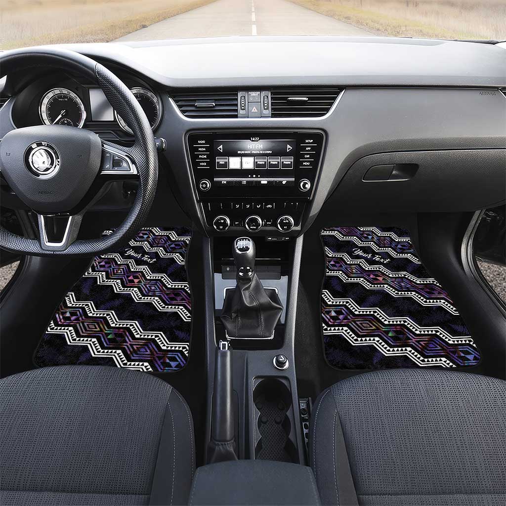 Personalised Taniko Aotearoa Mix Paua Shell Car Mats Niho Taniwha Lilac Glitter