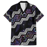Personalised Taniko Aotearoa Mix Paua Shell Family Matching Long Sleeve Bodycon Dress and Hawaiian Shirt Niho Taniwha Lilac Glitter LT01 Dad's Shirt - Short Sleeve Purple - Polynesian Pride