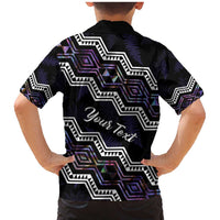 Personalised Taniko Aotearoa Mix Paua Shell Family Matching Mermaid Dress and Hawaiian Shirt Niho Taniwha Lilac Glitter LT01 - Polynesian Pride