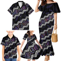 Personalised Taniko Aotearoa Mix Paua Shell Family Matching Mermaid Dress and Hawaiian Shirt Niho Taniwha Lilac Glitter LT01 - Polynesian Pride