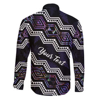 Personalised Taniko Aotearoa Mix Paua Shell Family Matching Mermaid Dress and Hawaiian Shirt Niho Taniwha Lilac Glitter LT01 - Polynesian Pride
