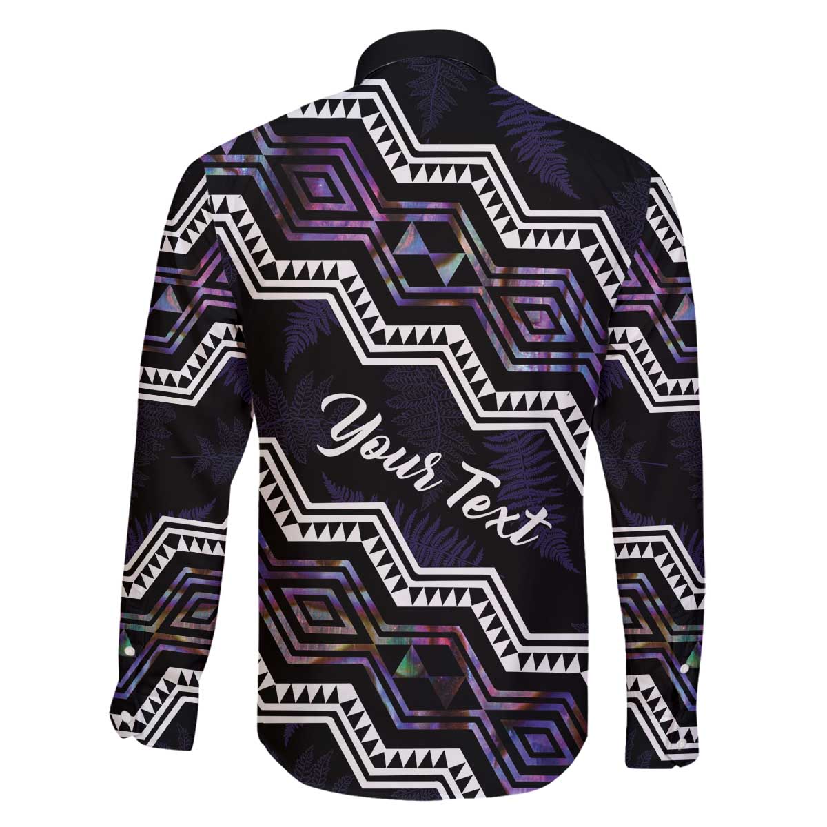 Personalised Taniko Aotearoa Mix Paua Shell Family Matching Off The Shoulder Long Sleeve Dress and Hawaiian Shirt Niho Taniwha Lilac Glitter LT01 - Polynesian Pride