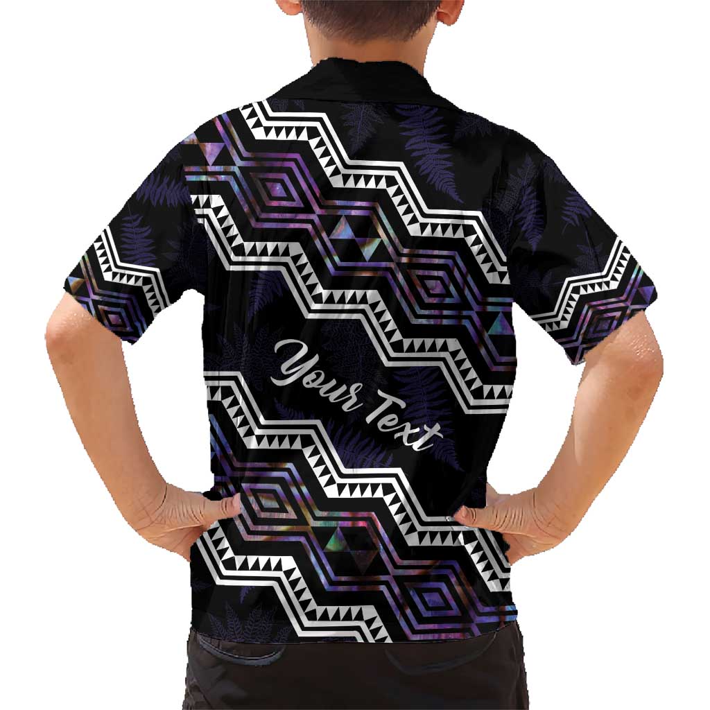 Personalised Taniko Aotearoa Mix Paua Shell Family Matching Short Sleeve Bodycon Dress and Hawaiian Shirt Niho Taniwha Lilac Glitter LT01 - Polynesian Pride