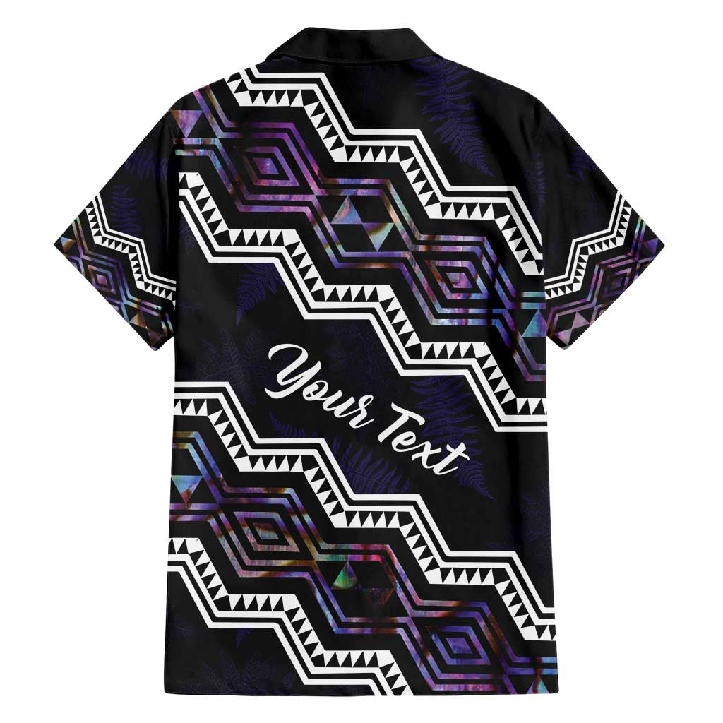 Personalised Taniko Aotearoa Mix Paua Shell Family Matching Short Sleeve Bodycon Dress and Hawaiian Shirt Niho Taniwha Lilac Glitter LT01 - Polynesian Pride