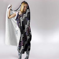 Personalised Taniko Aotearoa Mix Paua Shell Hooded Blanket Niho Taniwha Lilac Glitter