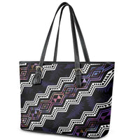 Personalised Taniko Aotearoa Mix Paua Shell Leather Tote Bag Niho Taniwha Lilac Glitter