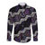 Personalised Taniko Aotearoa Mix Paua Shell Long Sleeve Button Shirt Niho Taniwha Lilac Glitter